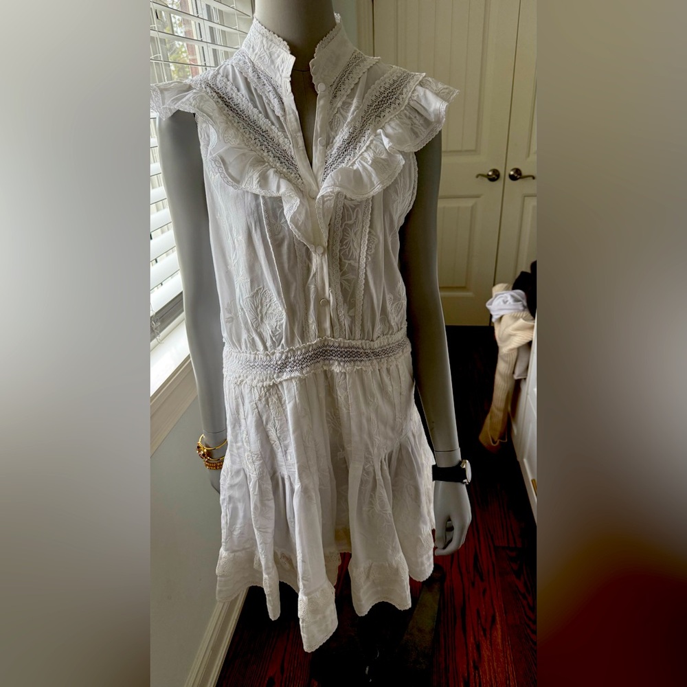 Zimmerman White Ruffled Dress